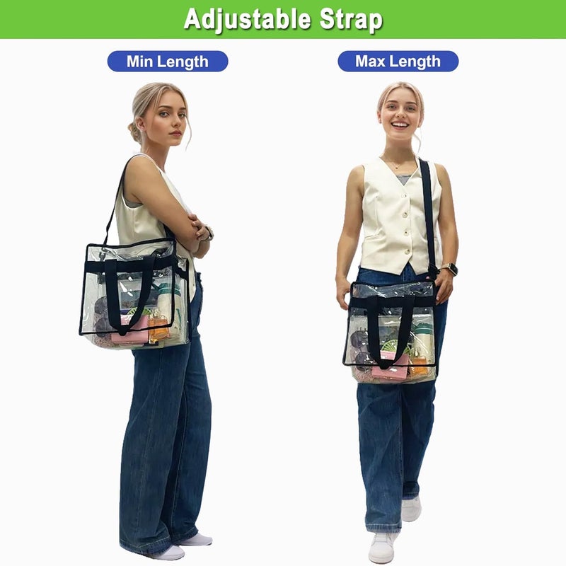Fammart Clear Beach Bag for Women, Clear Tote Bag with Zipper for Stadium Events, Sports, Concerts, Work - Image 5